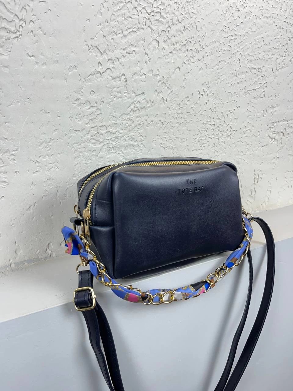 Lacivert 2 Bölme Fularlı Çapraz Çanta CB6791