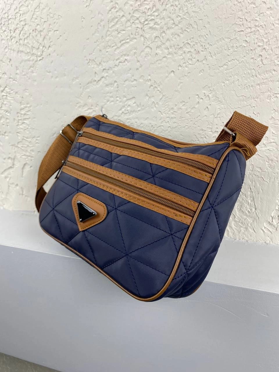 Lacivert 3 Bölme Çapraz Çanta