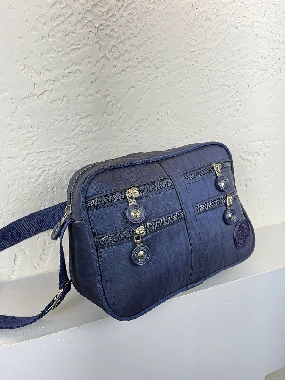 Lacivert 5 Fermuarlı Krinkıl Çanta CB2492