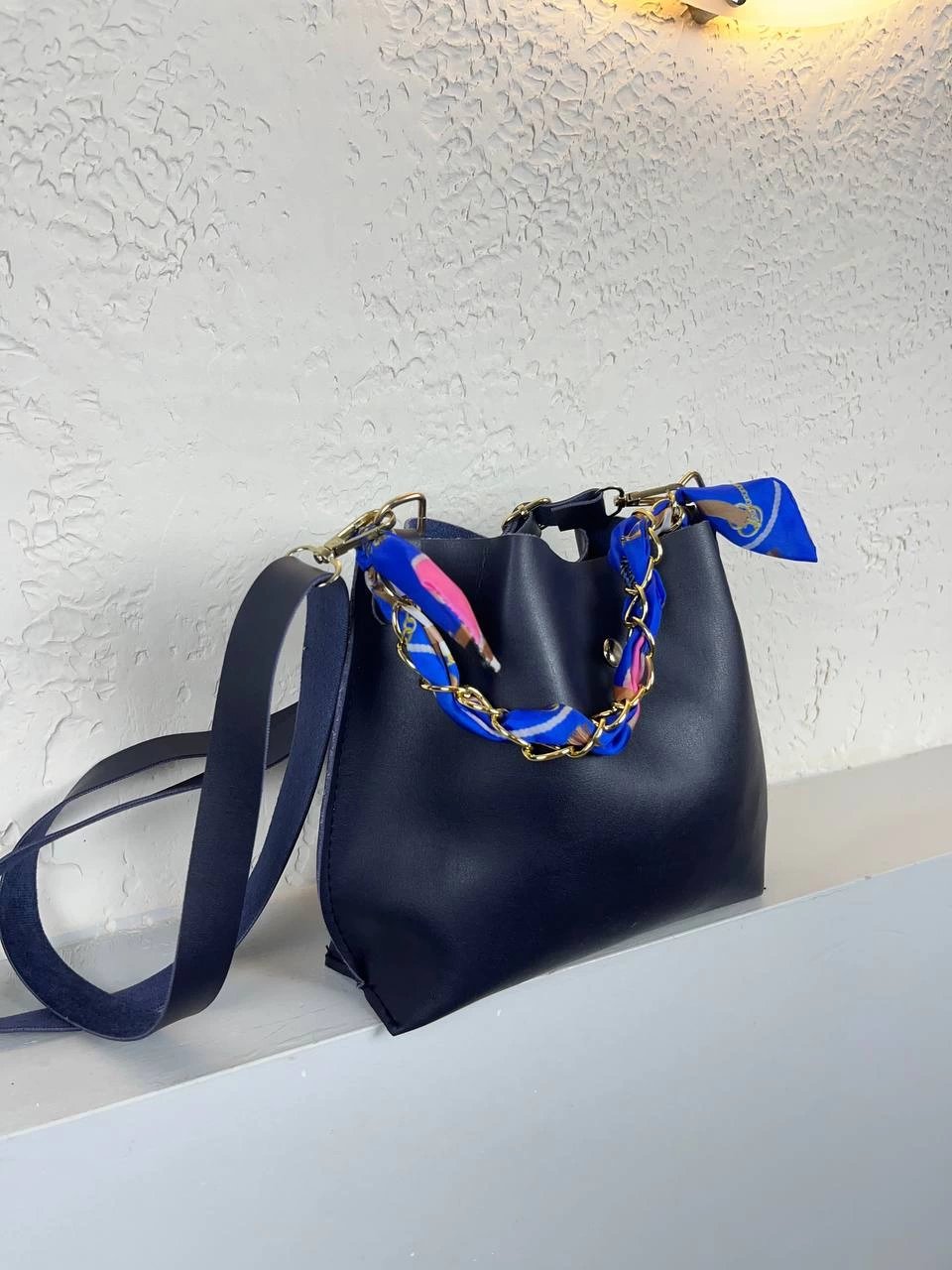 Lacivert Fularlı Çapraz Çanta CB5219