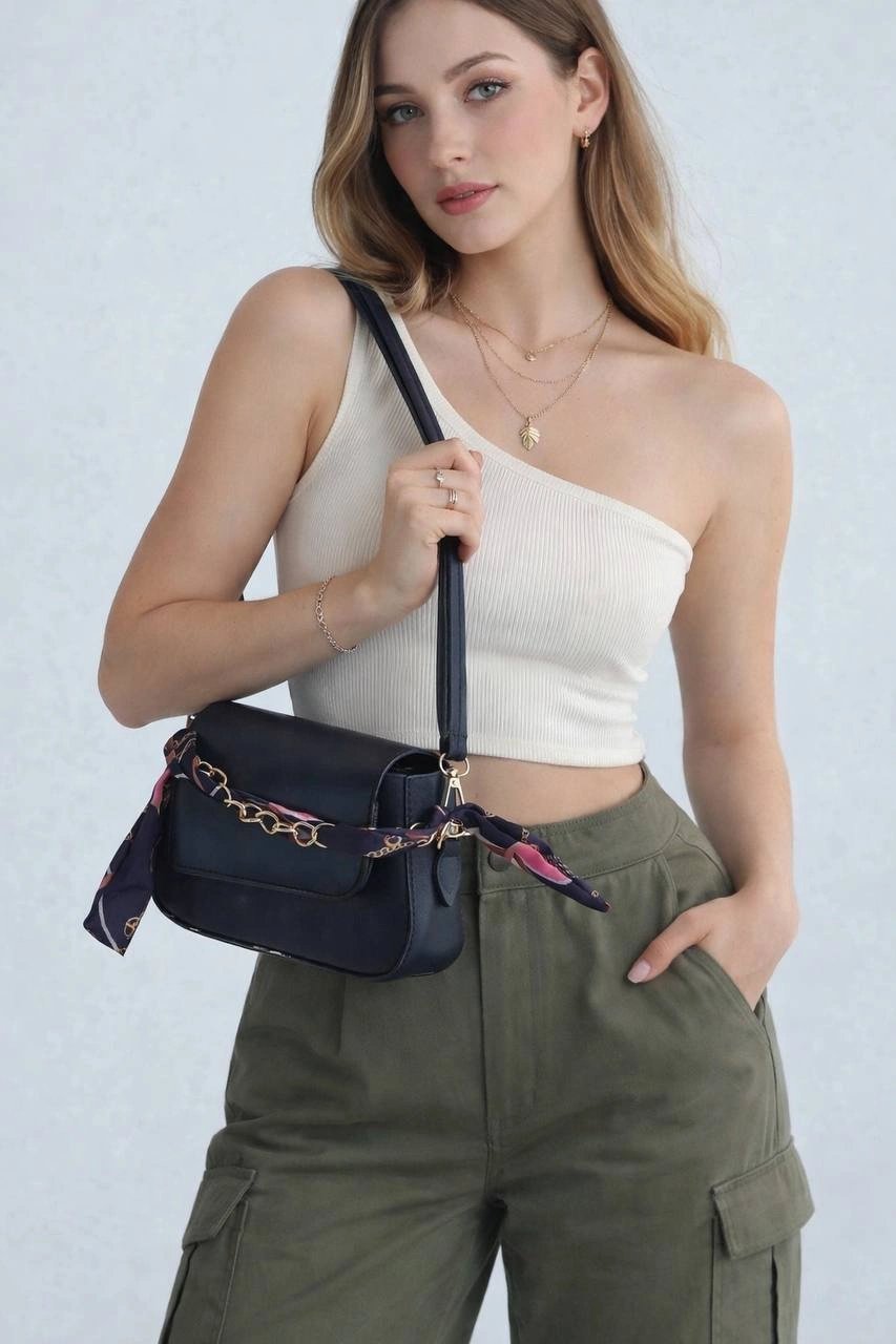 Lacivert Fularlı Yeni Sezon Çanta CB9999