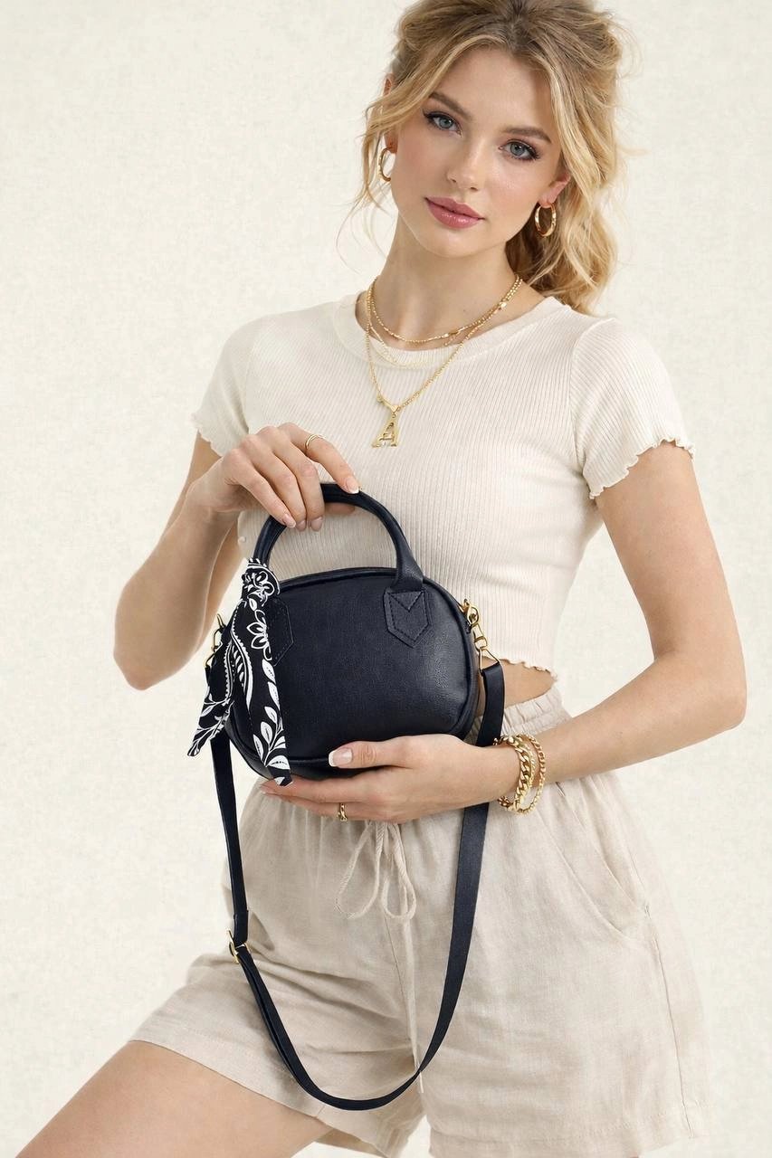 Lacivert Mini Fularlı Çanta CB9134