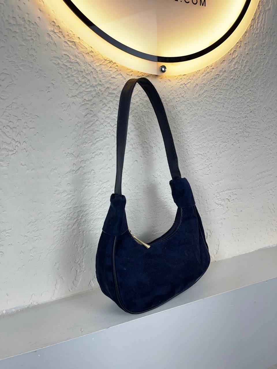 Lacivert Nubuk Baget Çanta CB2011
