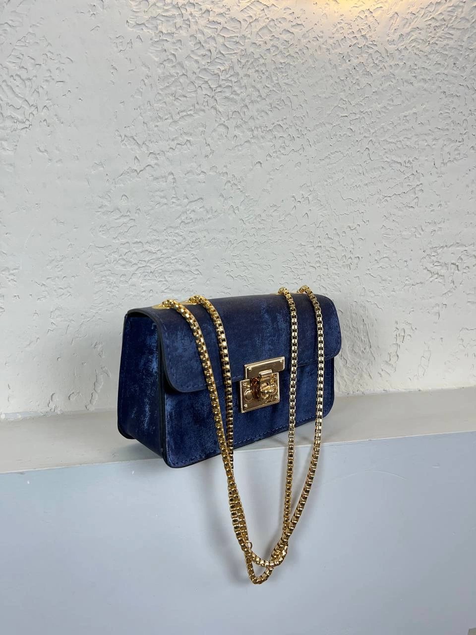 Lacivert Nubuk Zincirli Çanta CB5219