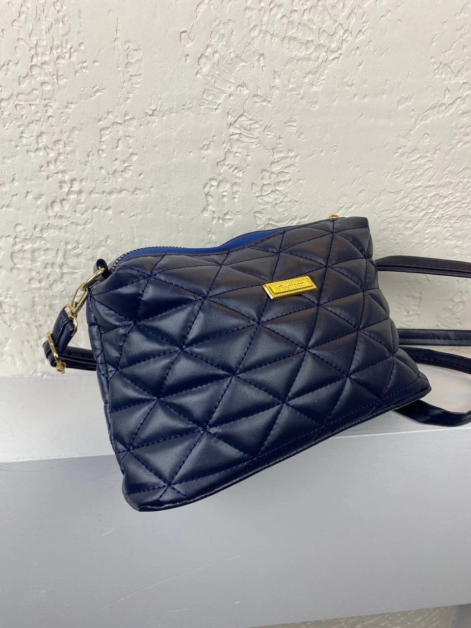 Lacivert Renk 2 Bölmeli Kapitone Çanta