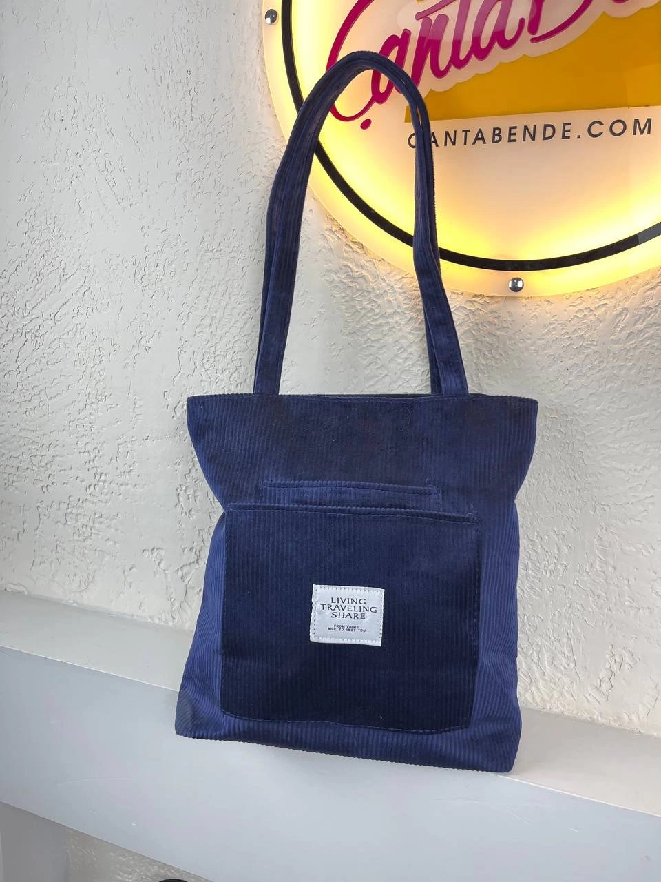 Lacivert Renk KADİFE Kol Çanta CB9723