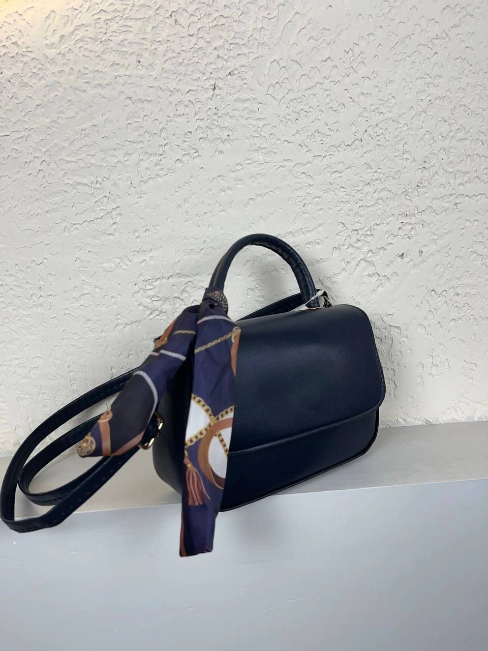 Lacivert Renk Kalıp FULARLI Çanta CB0241