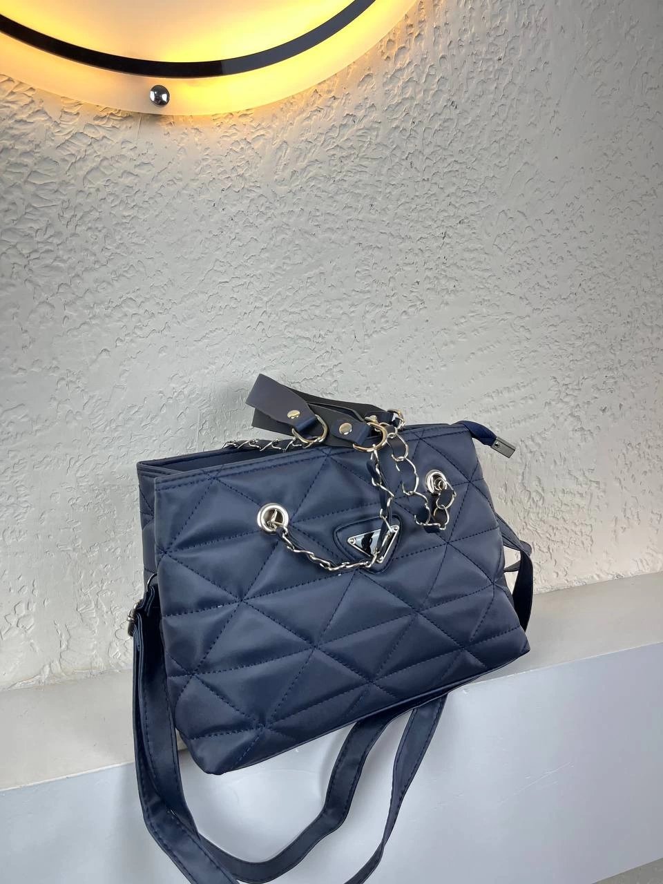 Lacivert Renk Kapitone 2 Bölme Kalite Çanta CB8143