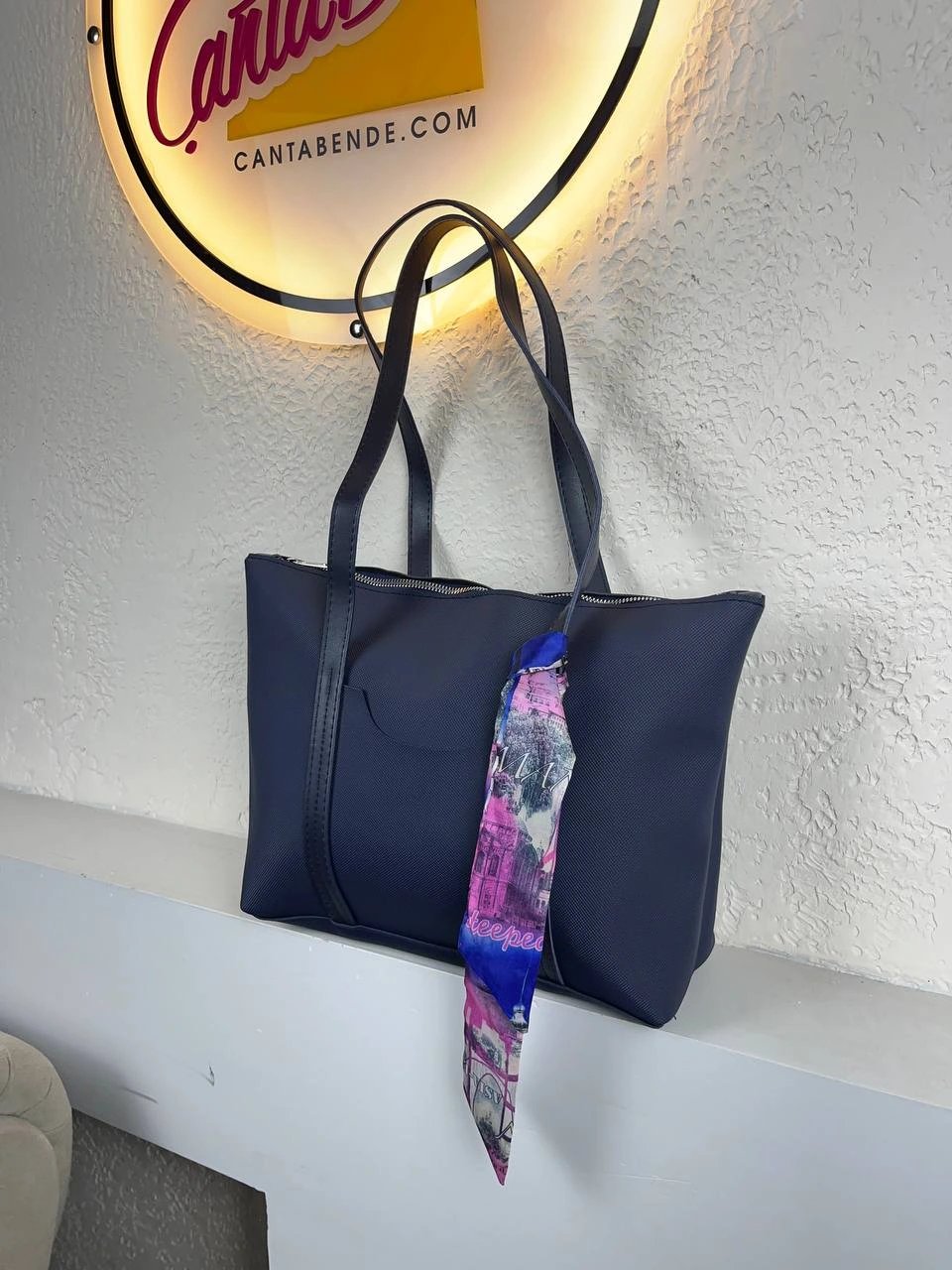 Lacivert Renk LAKOS FULARLI Çanta CB2211