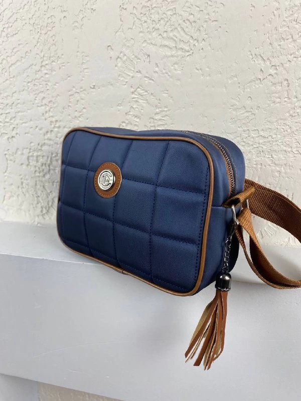 Lacivert Renk Nubuk Deri Kol Çanta