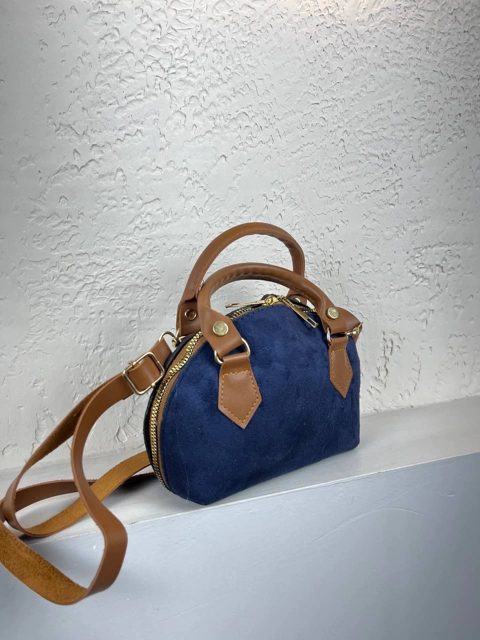 Lacivert Renk Nubuk Mini Çanta CB96399