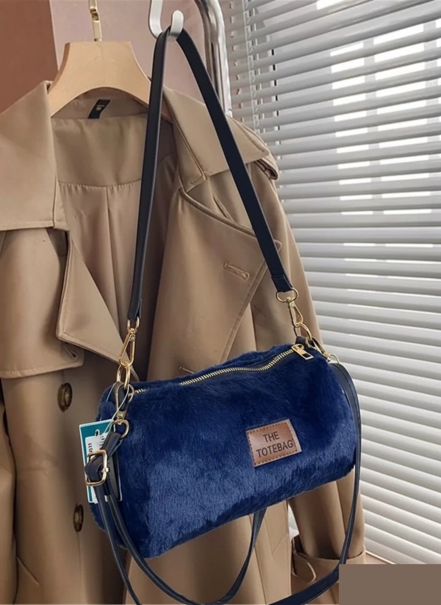 Lacivert Renk TOTE PELUŞ Çanta CB90223