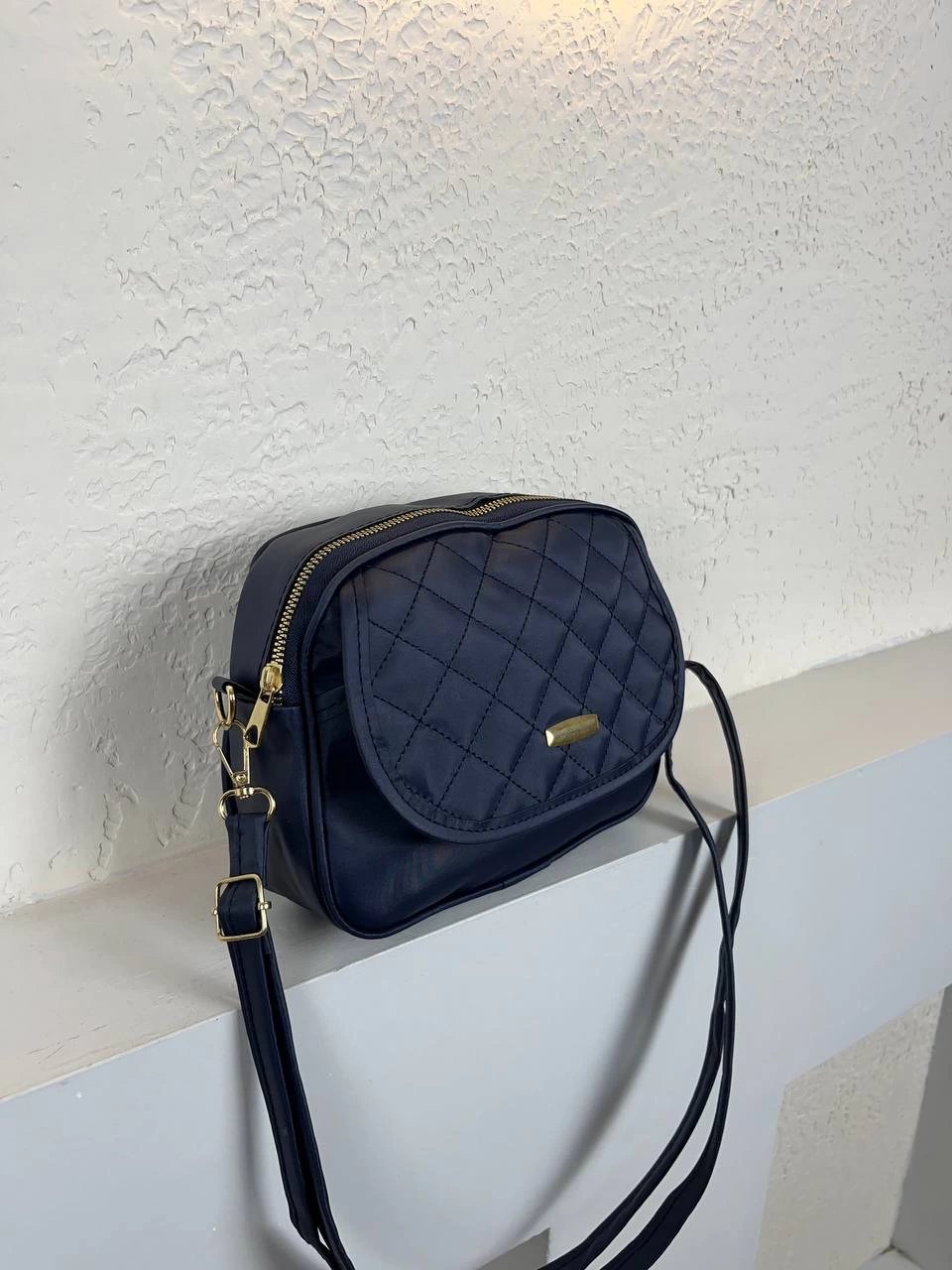 Lacivert Vizon Ön Kapak Kapitone Çanta CB3003