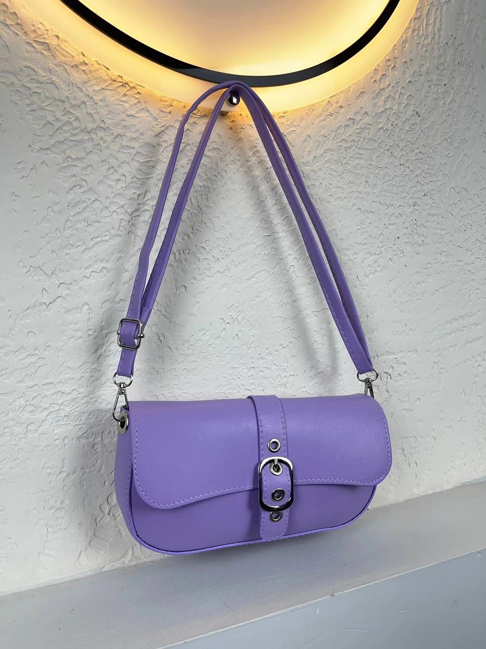 Lila Renk Önü Tokalı Çanta CB02398