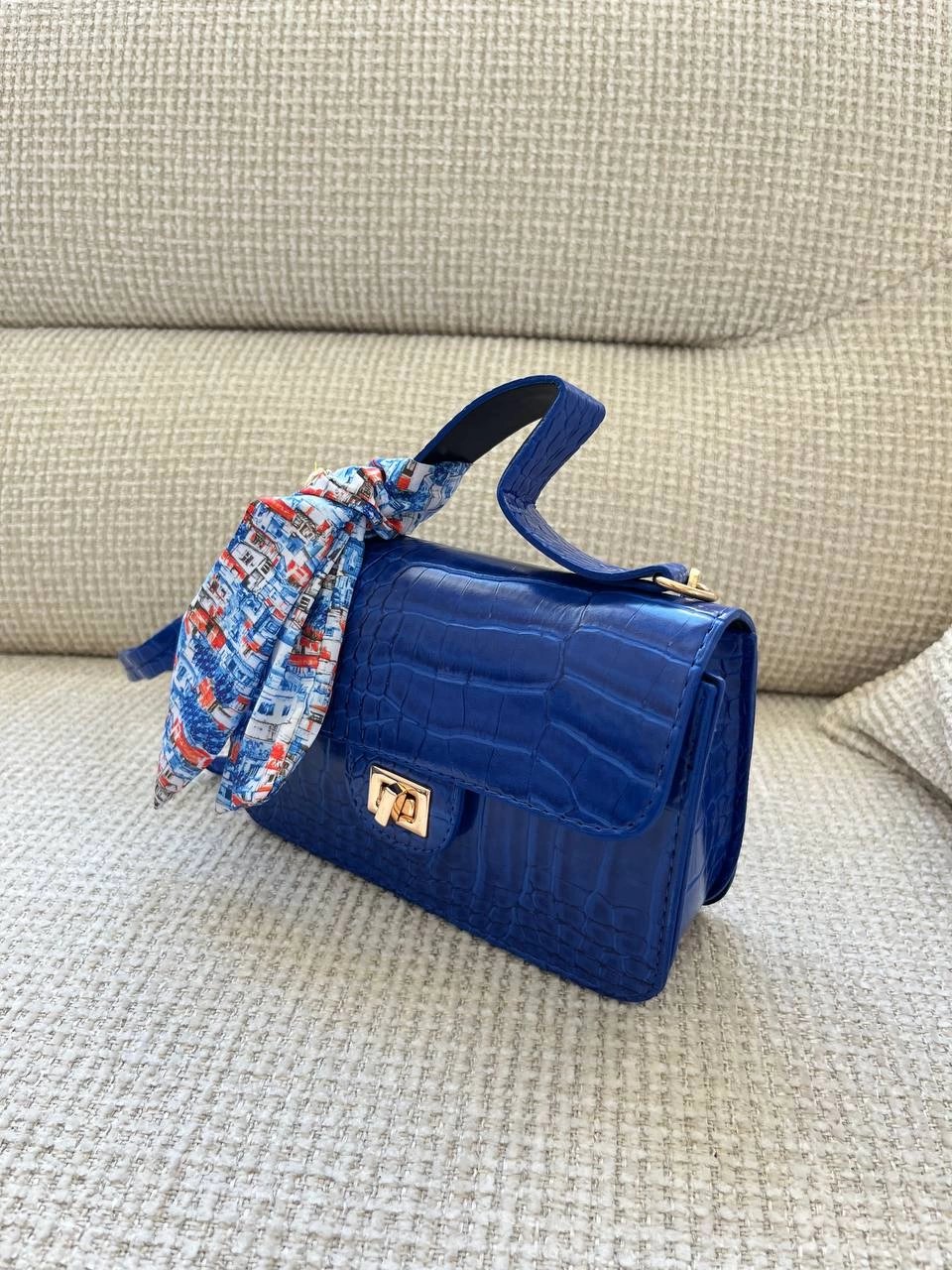 Mavi Fular Yan Askılı Çanta CB1239