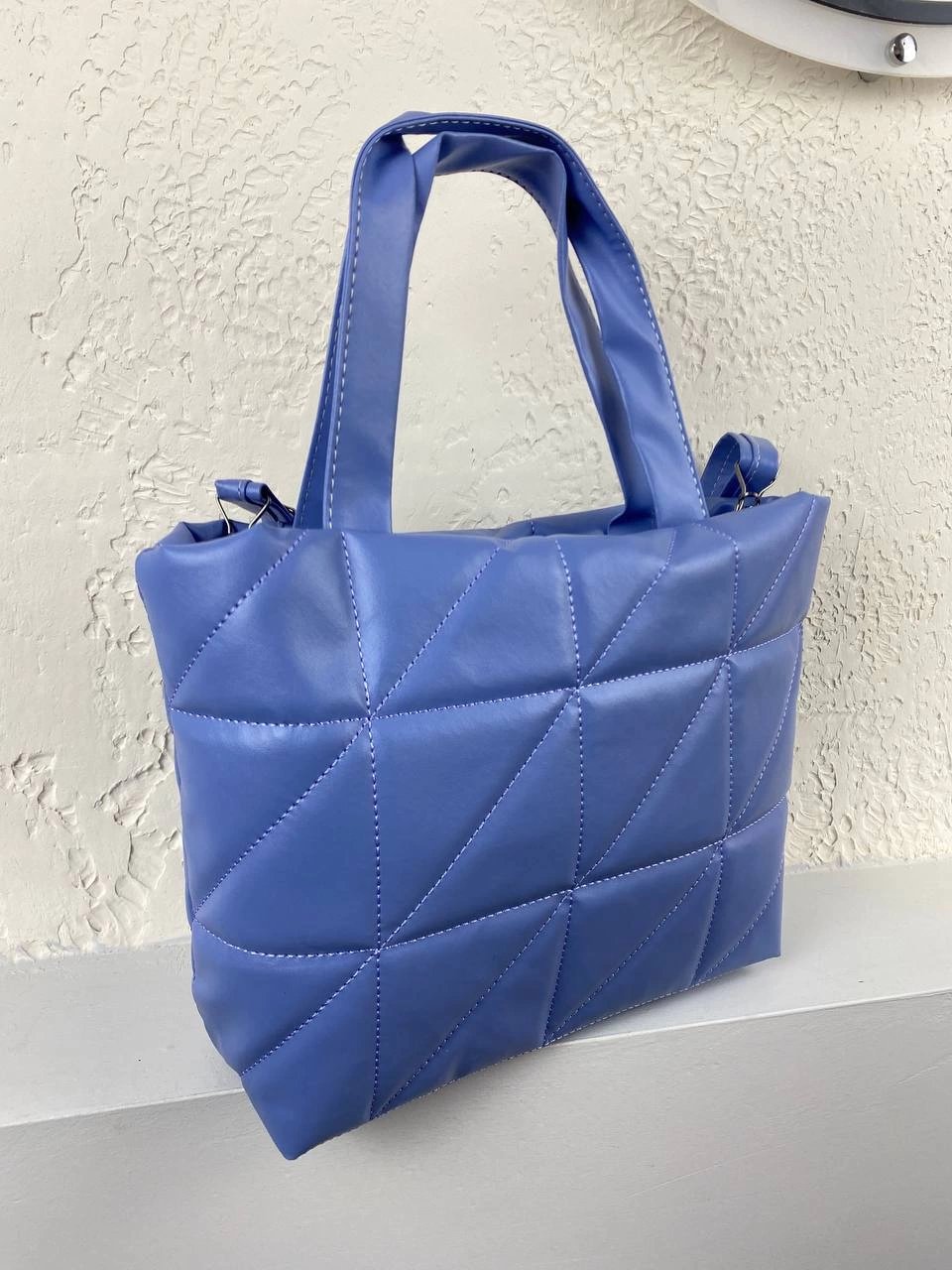 Mavi Kapitone Kol Çanta