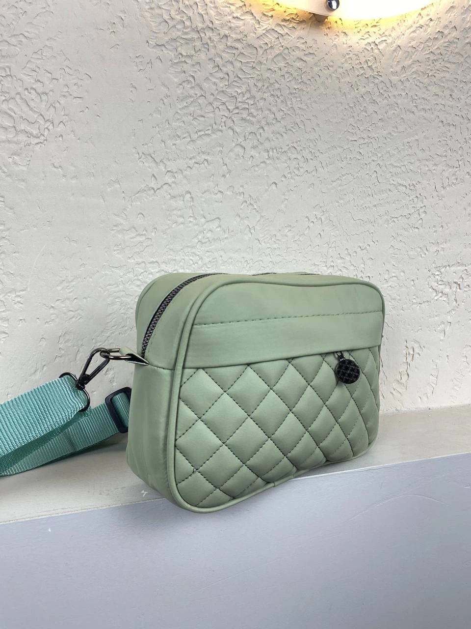 Mint Yeşil Kapitone Çapraz Çanta 2024