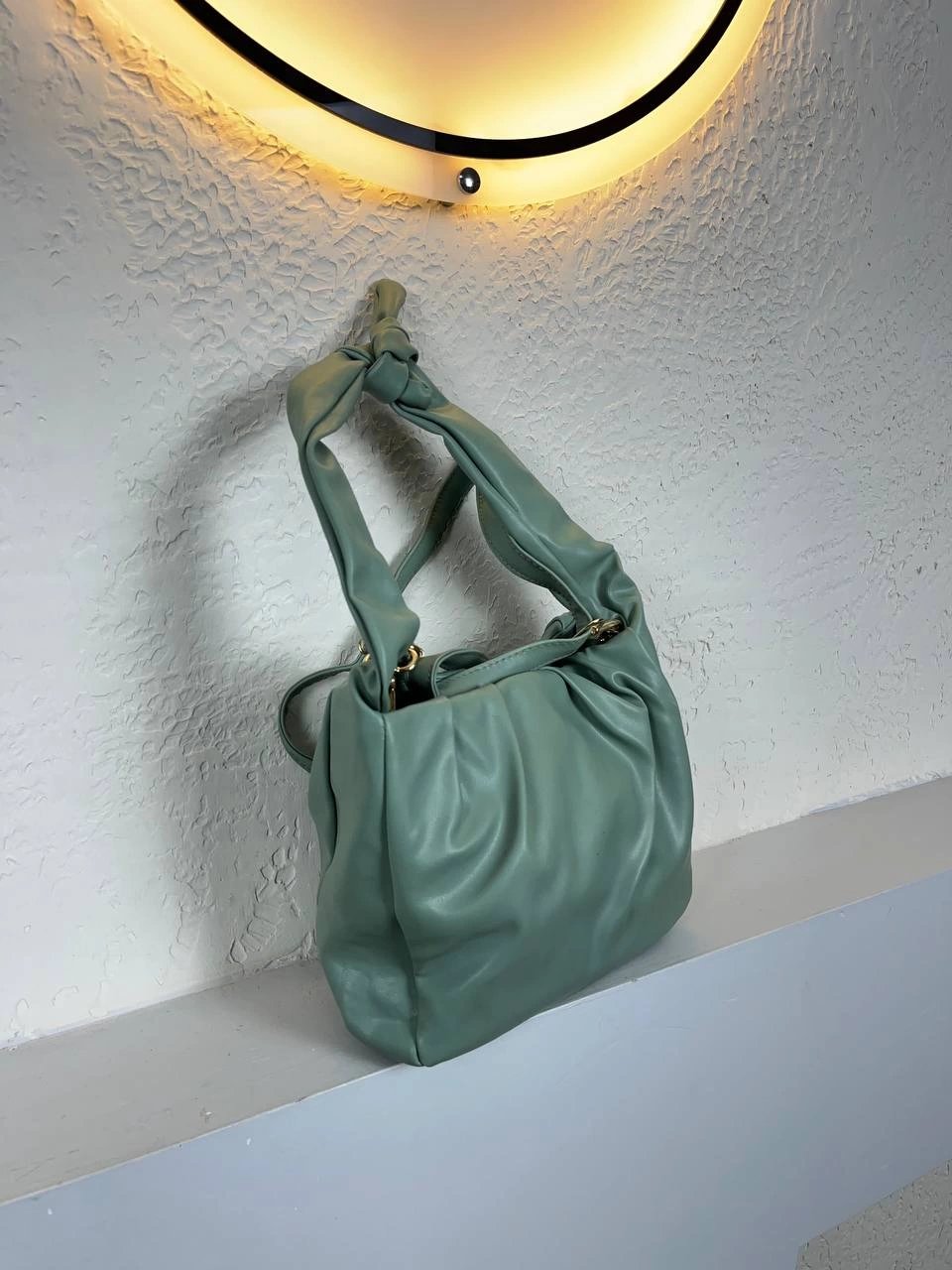 Mint Yeşil Renk Büzülü Kalite Çanta CB3674