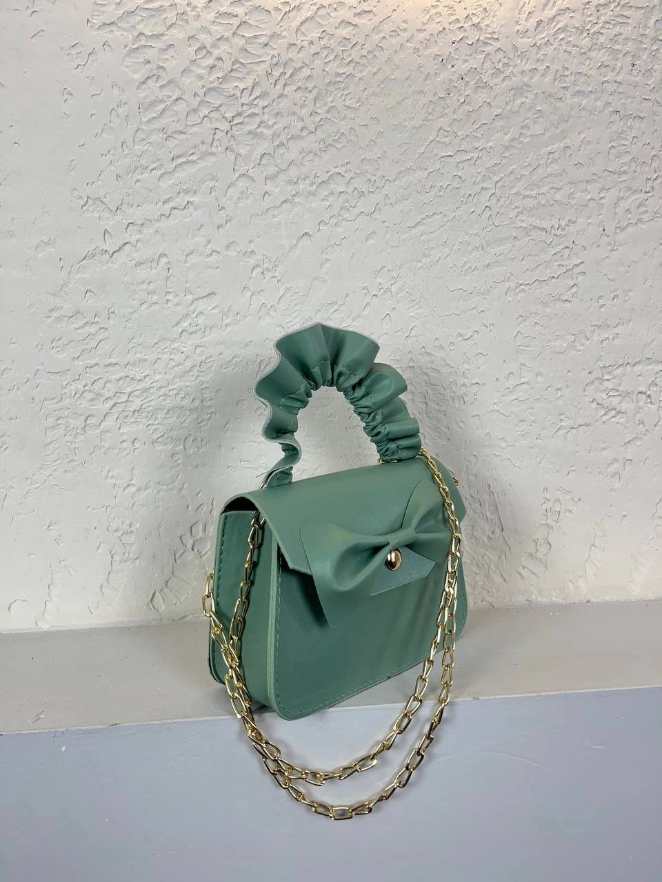 Mint Yeşil Renk Papyon Mini Çanta CB2760