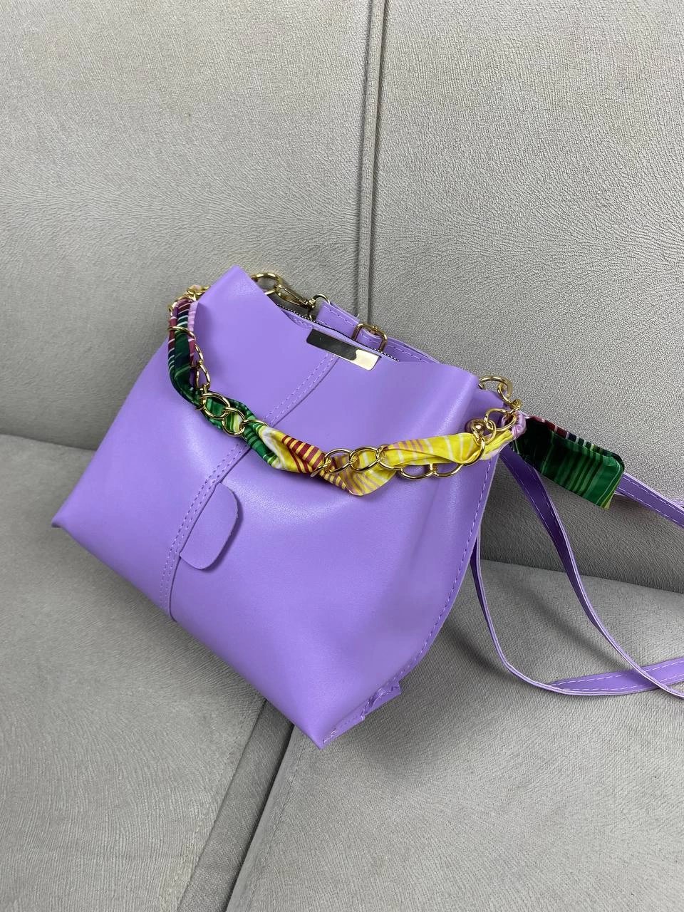 Mor 2 Bölme Yumuşak Kuşaklı Çanta