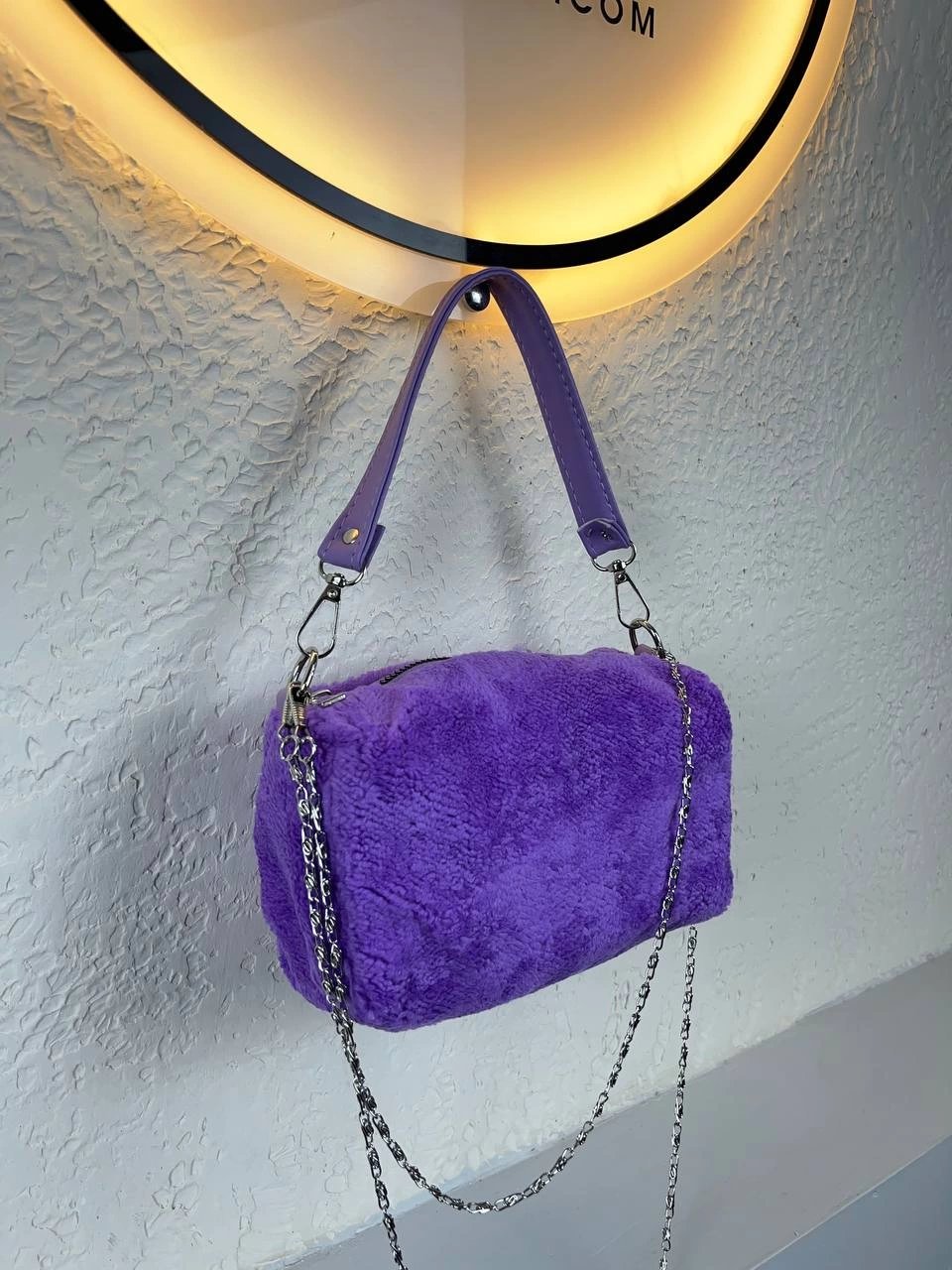 Mor Peluş Silindir Çanta CB6309