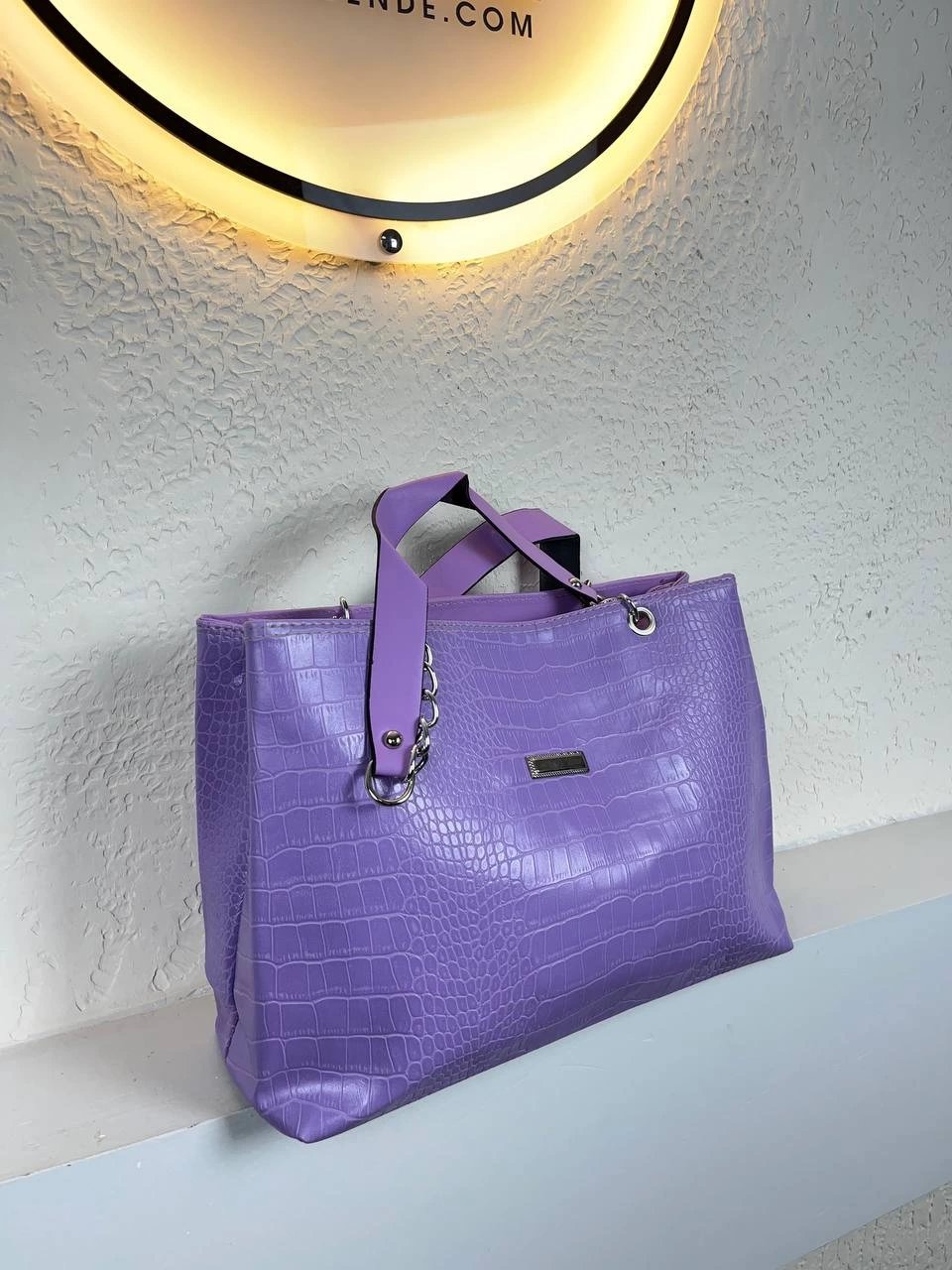 Mor Renk 2 Bölme Astarlı Kol Çanta CB0033