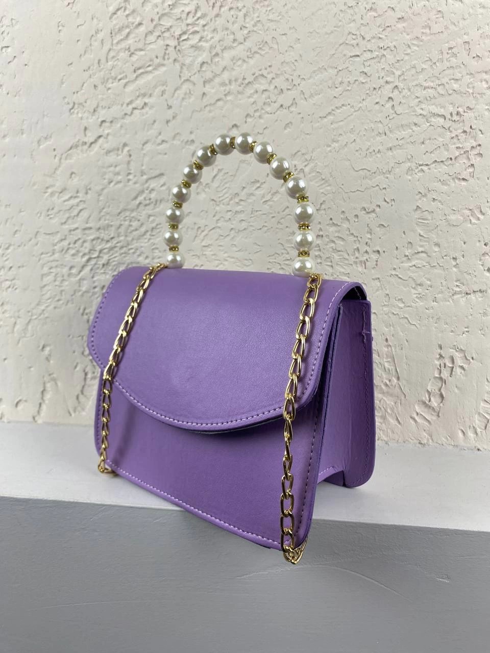 Mor Renk İncili Kol Çanta