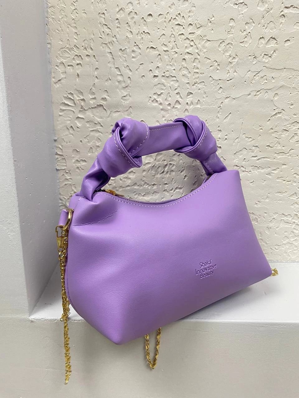Mor Renk Mini Boy Zincirli Çanta