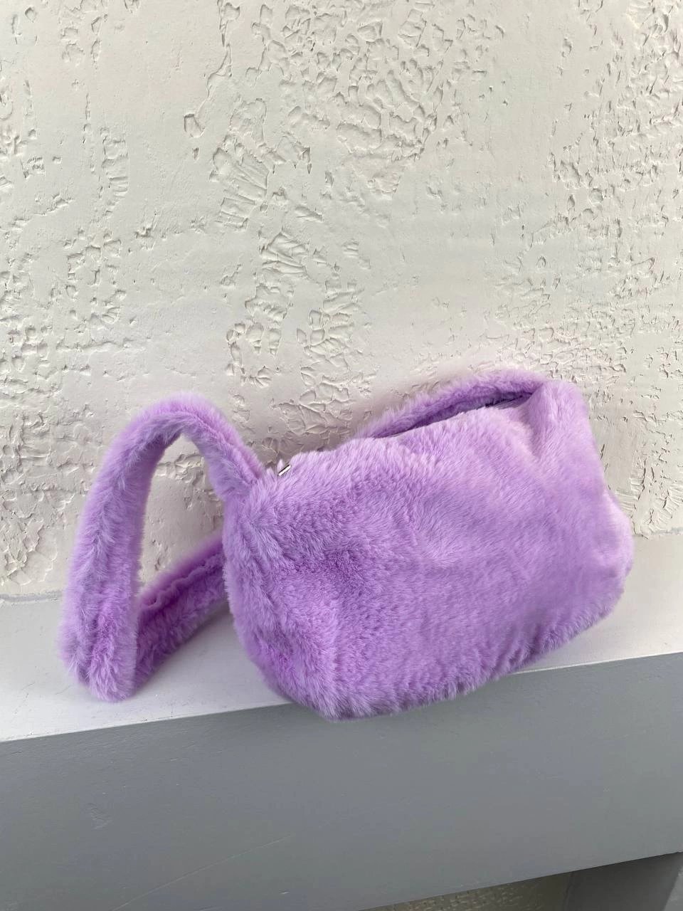 Mor Renk Peluş Kol Çanta