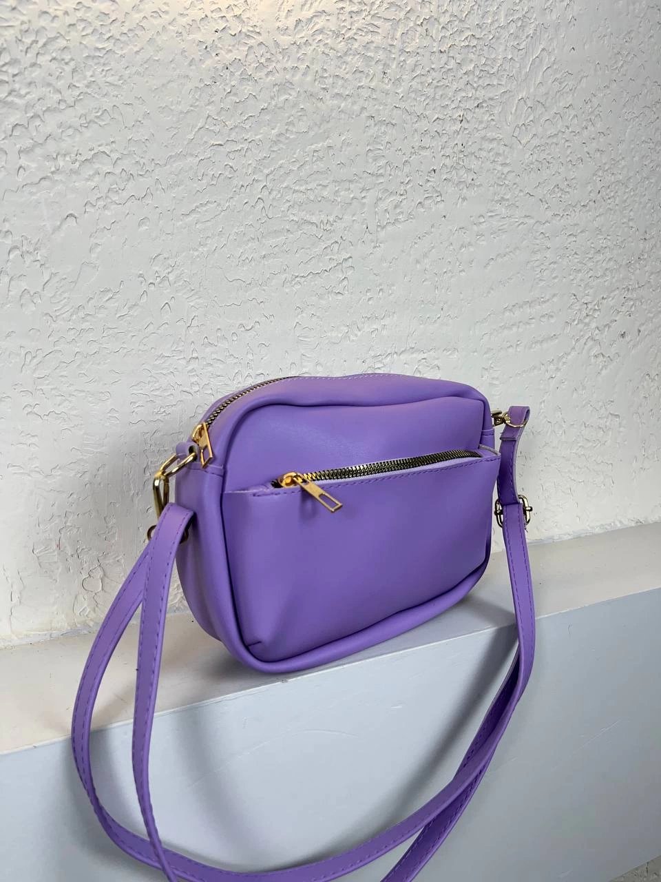 Mor Yumuşak Deri 2 Bölme Çanta CB2793