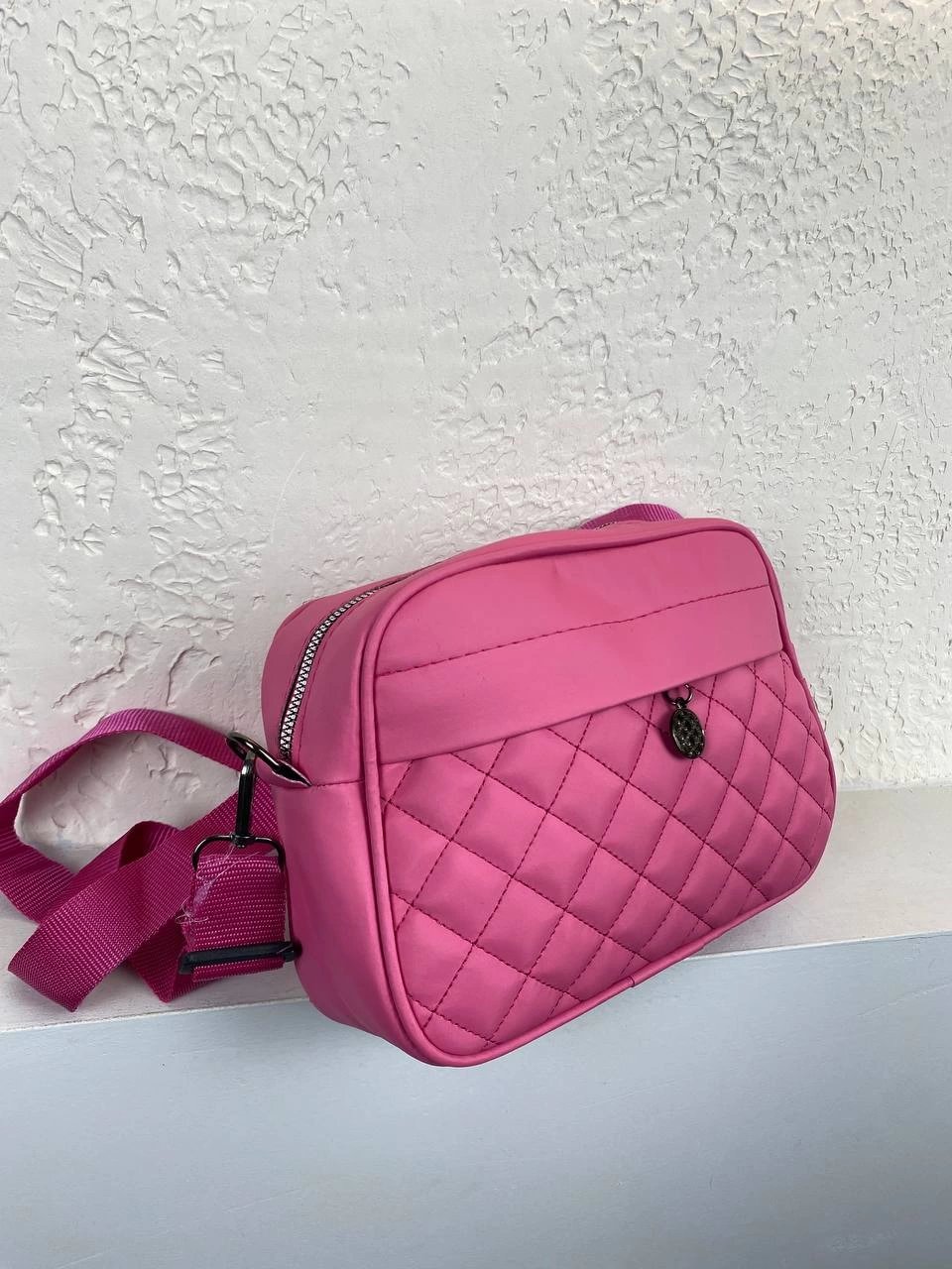 Pembe Kapitone Çapraz Çanta 2024