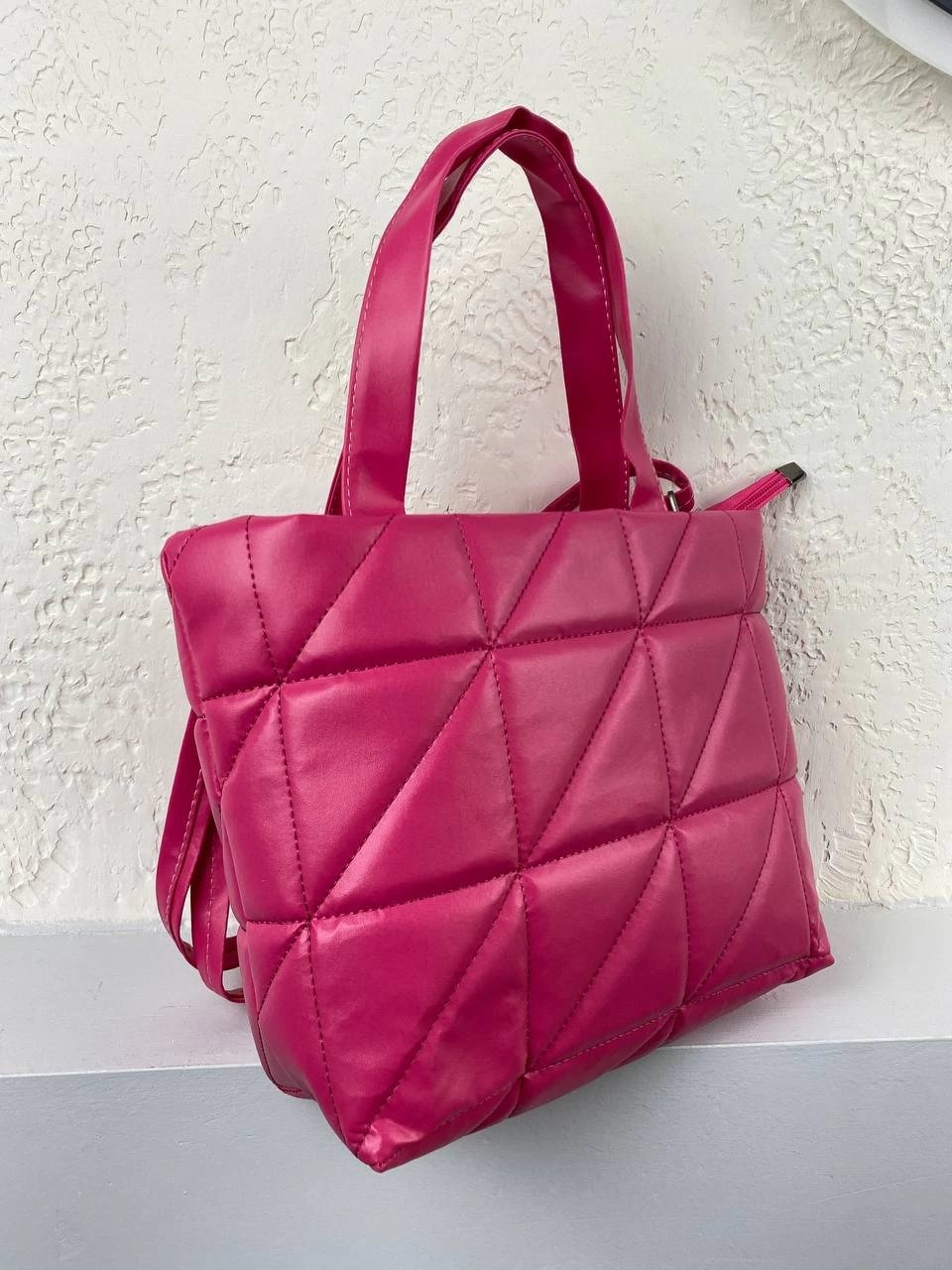 Pembe Kapitone Kol Çanta