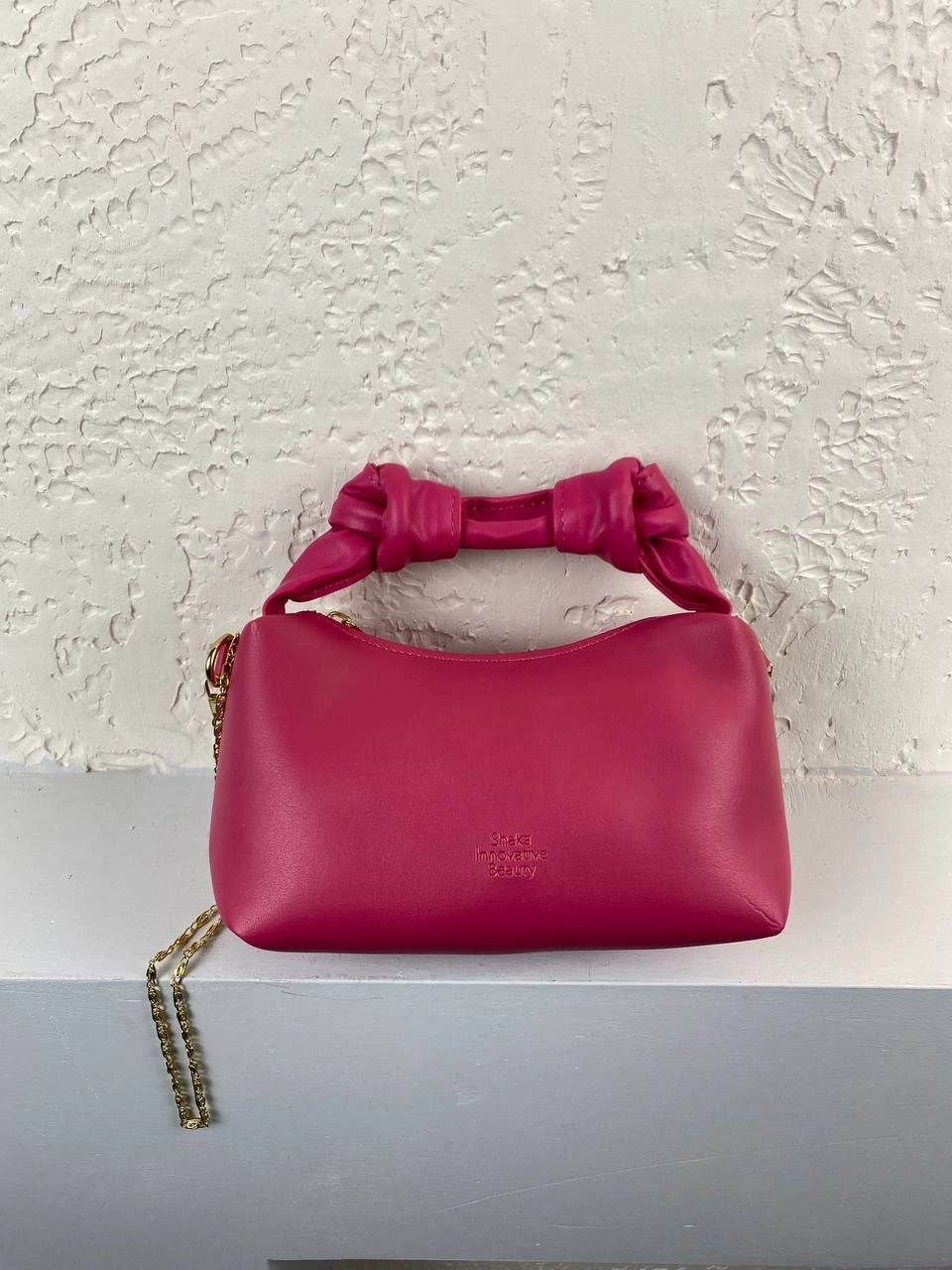 Pembe Renk Mini Boy Zincirli Çanta