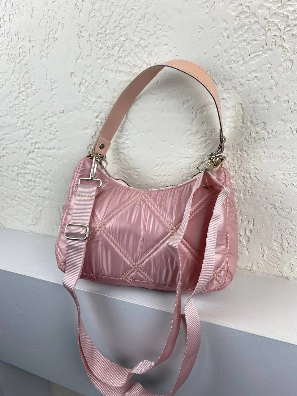 Pembe Renk Paraşüt Kol Çapraz Çanta