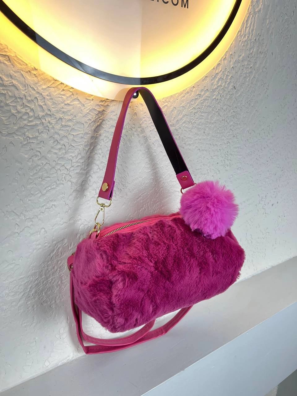 Pembe Renk Ponponlu Peluş Çanta CB7400