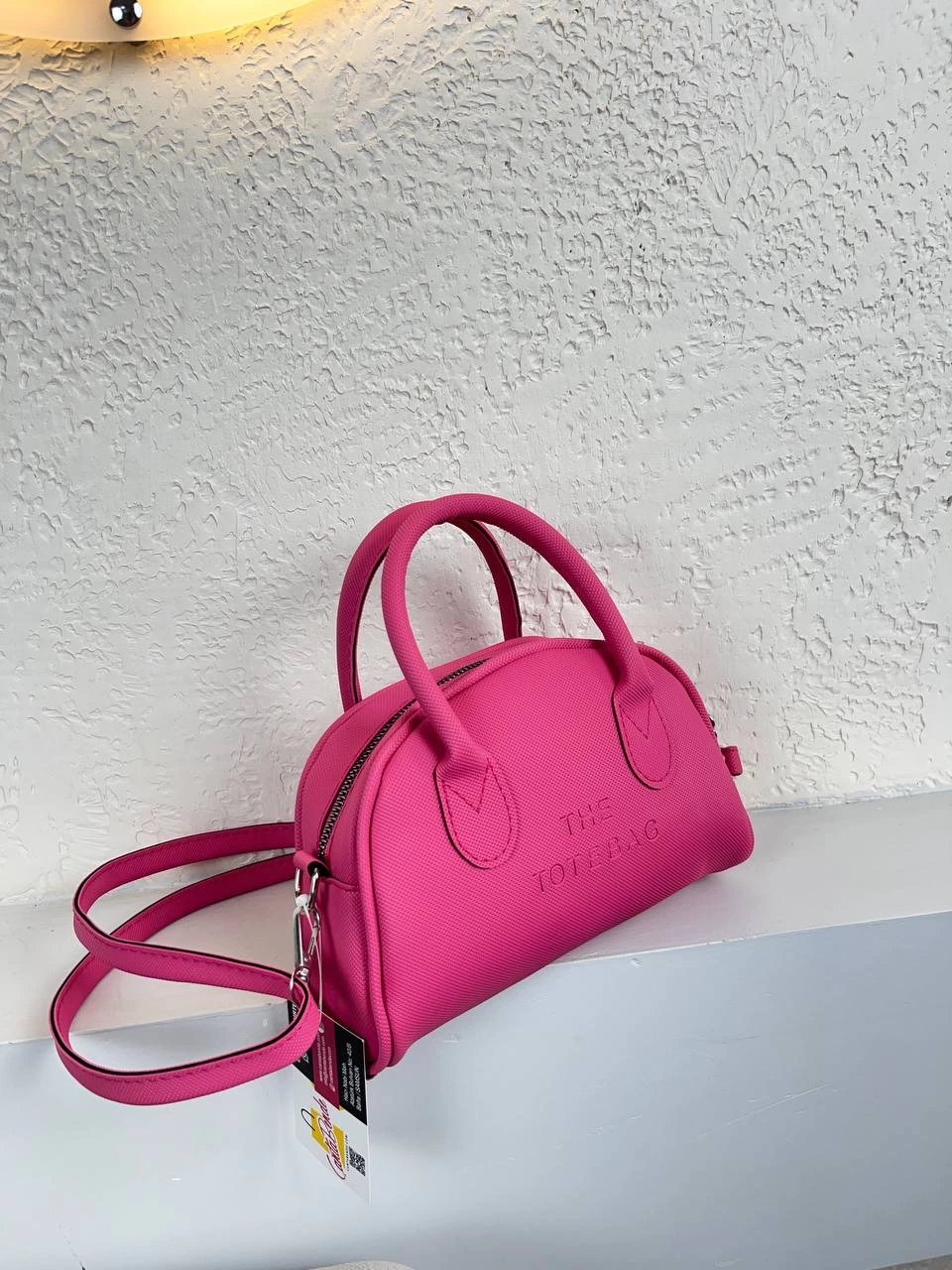 Pembe Renk Tote Lakos Deri Çanta CB9256