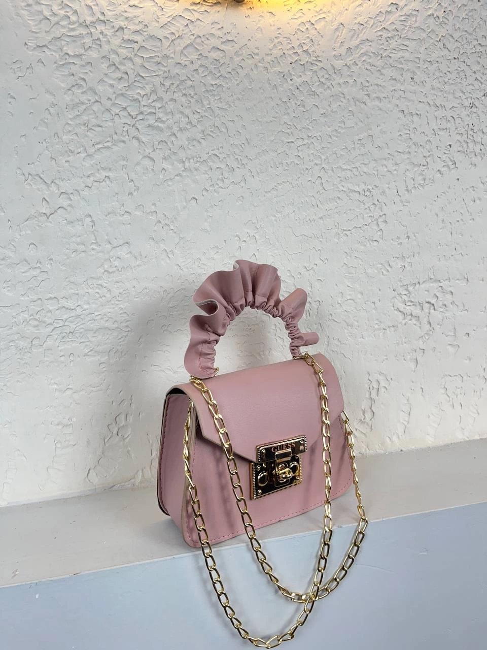 Pudra Renk MİNİ zincirli Çanta CB4196