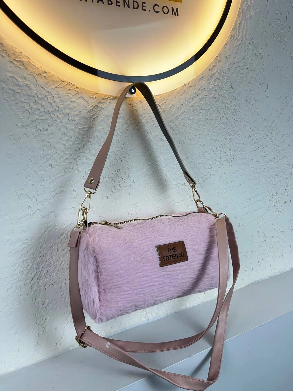 Pudra Renk Peluş Çanta CB4109