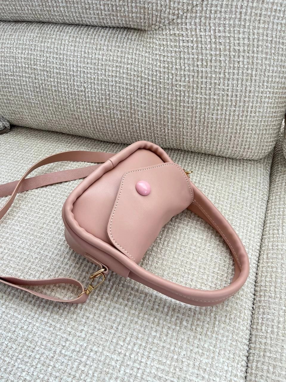 Pudra  Renk Yumuşak Deri Kampanya Çanta CB3663