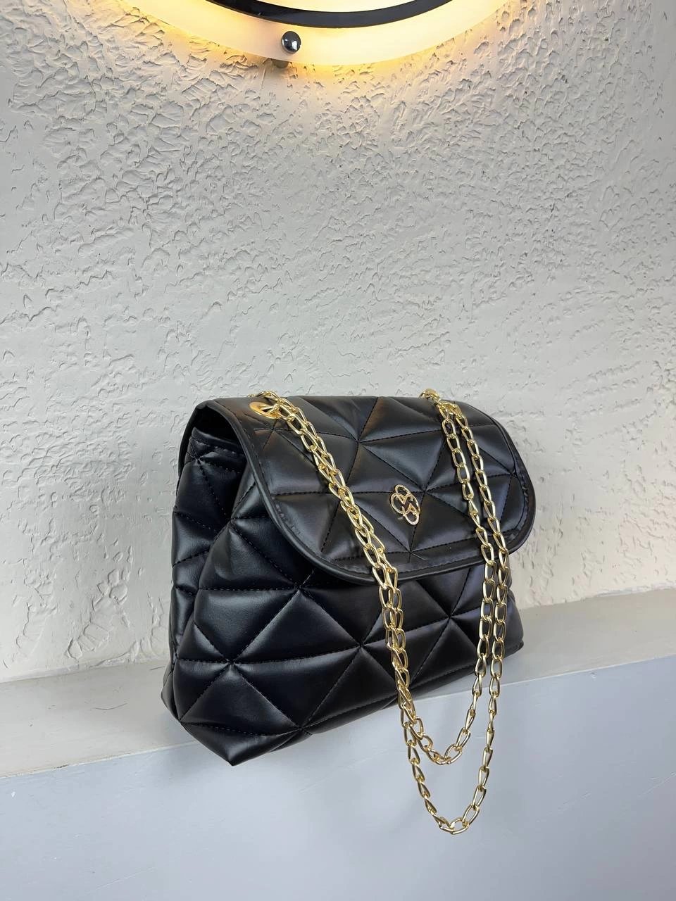 Siyah 2 Bölmeli Zincirli Çanta CB6357