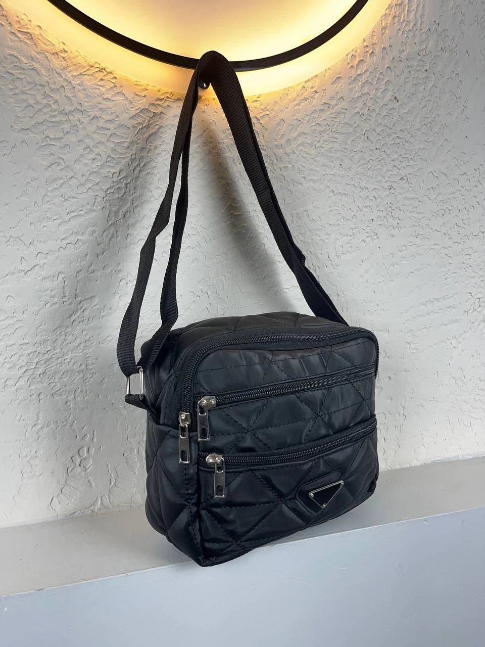 Siyah 3 Bölme Kapitone DMN Çanta CB4186