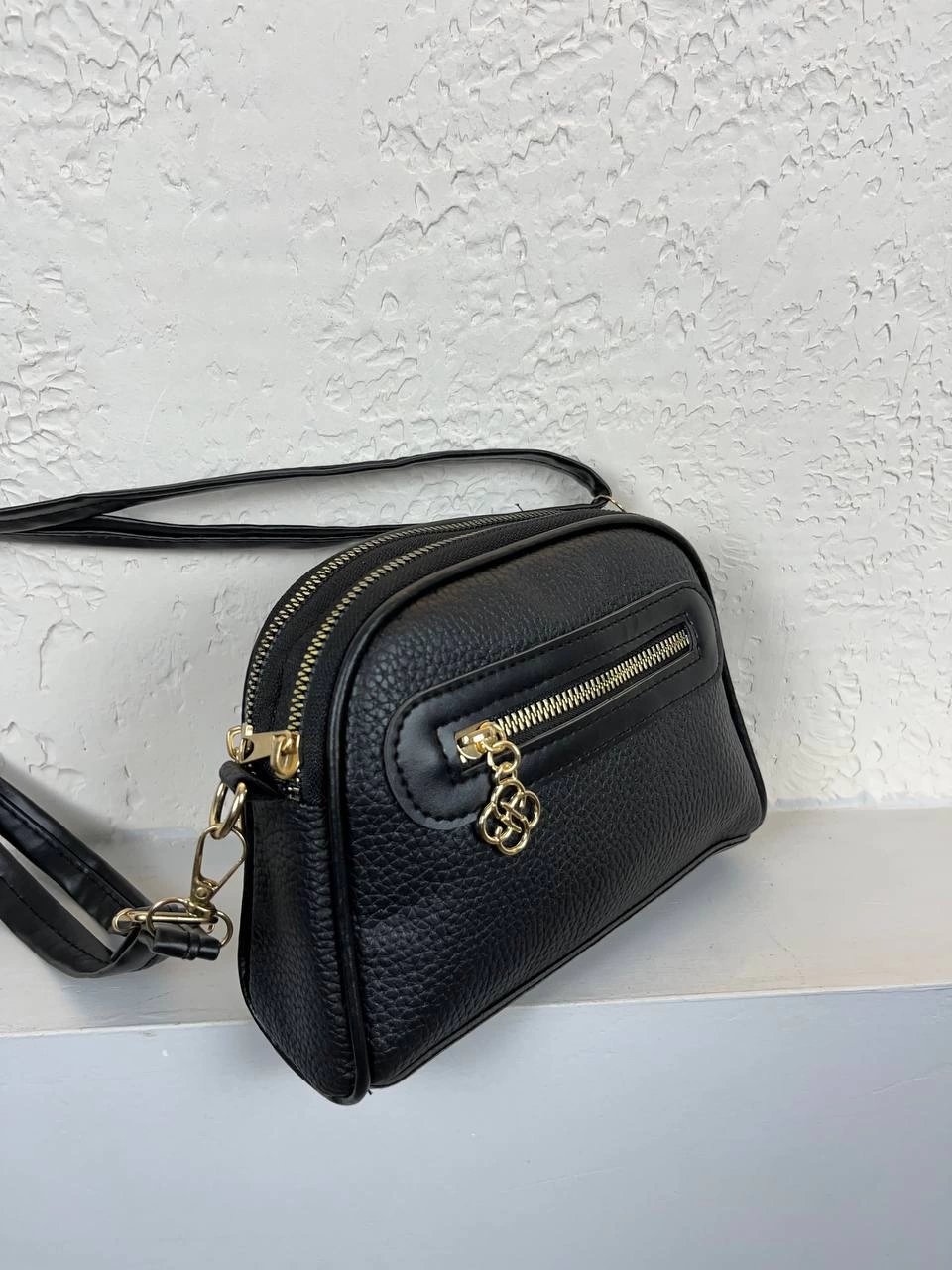 Siyah 3 Bölme Yumuşak Deri Çanta CB6744