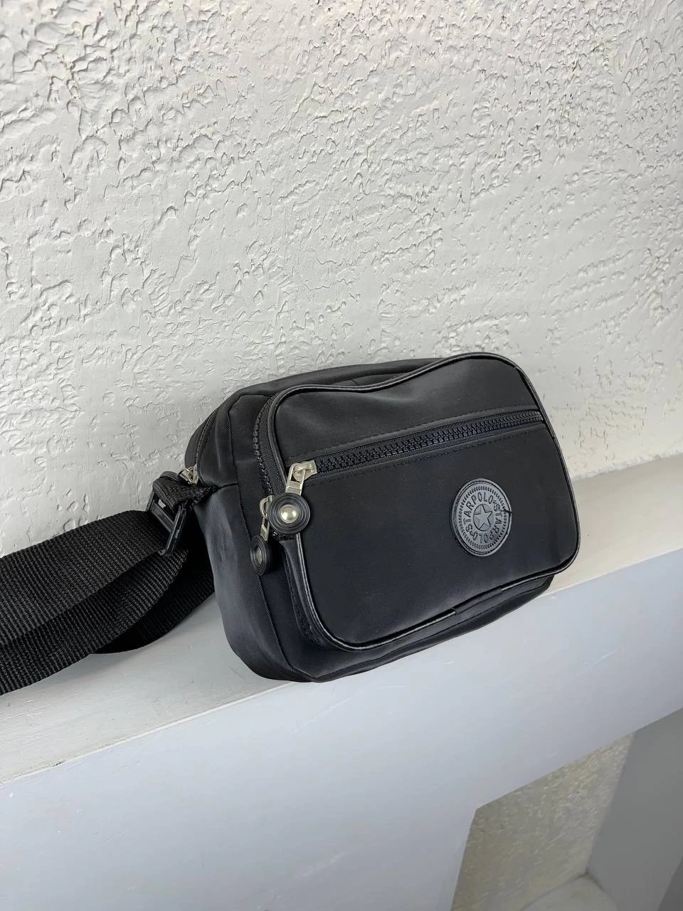 Siyah Buzi Deri 3 Bölme Çanta CB3322