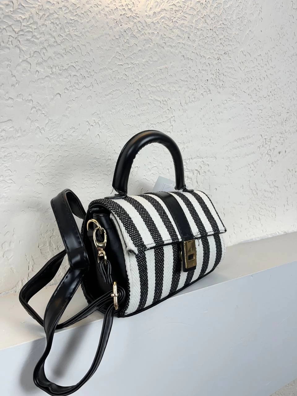 Siyah Çizgili Siyah Sap Çanta Vedat2013