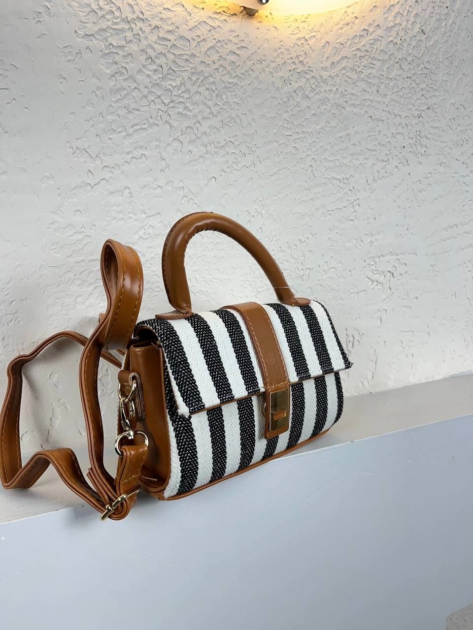 Siyah Çizgili Taba Sap Çanta Vedat2013