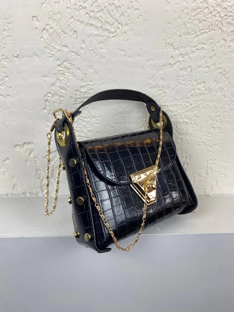 Siyah Kalıp Deri Çapraz Çanta