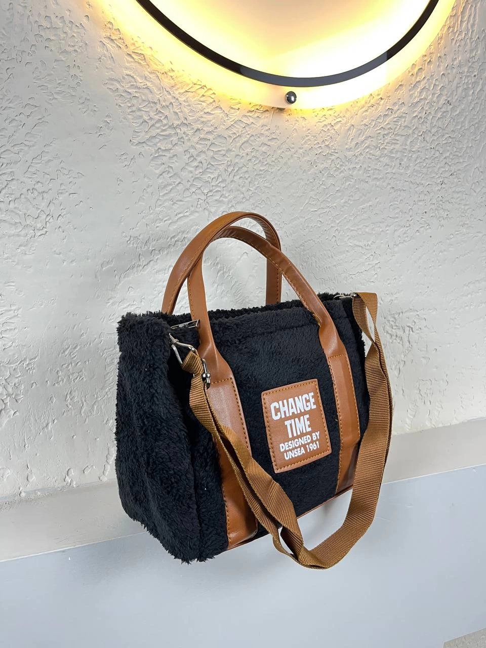 Siyah Kalite Peluş Çanta CB6207