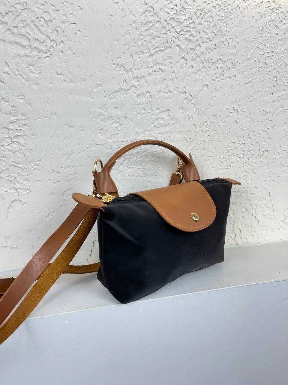 Siyah Kanvas Mini Çapraz Çanta CB5982