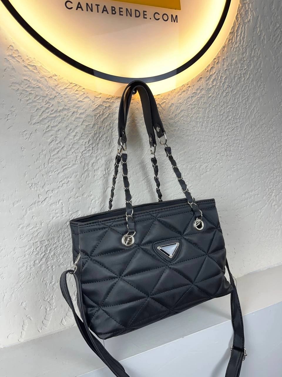 Siyah Kapitone 2 Bölme Kalite Çanta CB4176