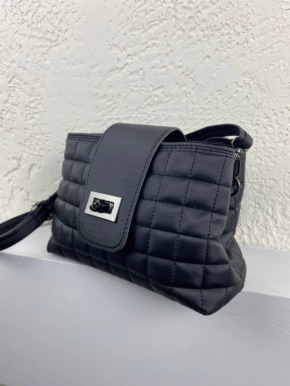 Siyah Kapitone 2 Bölmeli Kalite Çanta CB8798